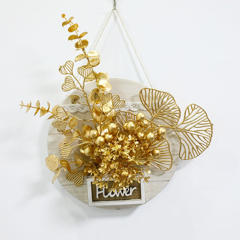 Año Nuevo redondo de madera colgante de pared sala de estar colgante de decoración de pared enchufe rico fruta roja bayas nueva casa regalo