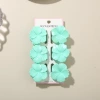 #3 Green [Set of 6 with Card] 4cm Pearlescent Hibiscus Flower Style