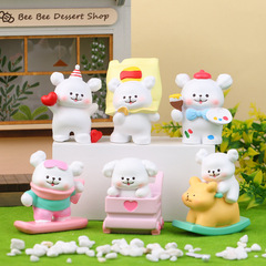 新型のかわいい趣味の子犬のブラインドの箱の潮は子供のおもちゃの樹脂のテーブルの装飾の置物の卸売りを遊びます。