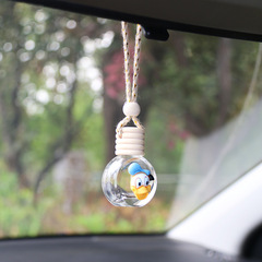 Cartoon Car Perfume Bottle Hook Charm Cute Car Ornament Peace Car Interior Decorative Item Cross-border