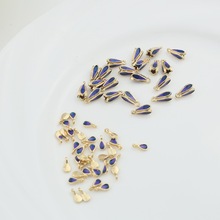 保色合金滴油螺钿景泰蓝烧蓝古风小水滴烧蓝流苏头饰百搭配件