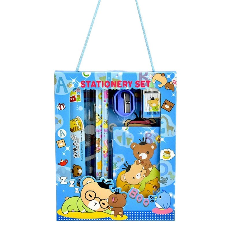 Канцелярский костюм Набор из 6 предметов начальной школы, Детская обучающая Подарочная коробка, детский сад, подарок на день рождения, призы оптом