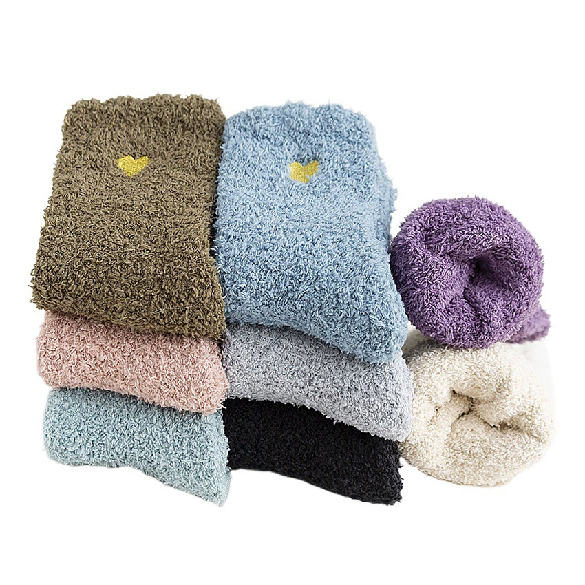 Осенние и зимние коралловые бархатные носки женские толстые напольные носки