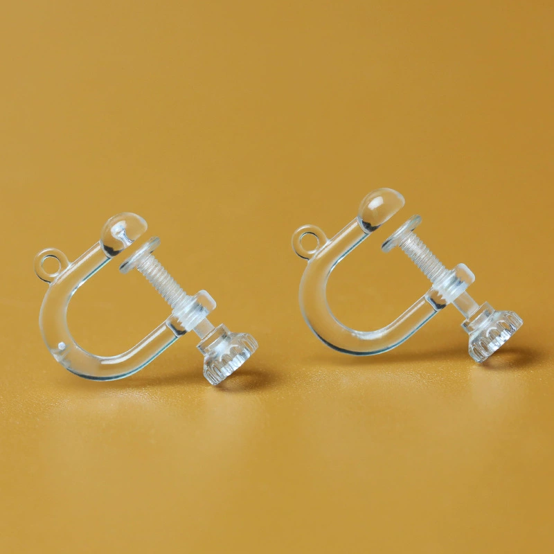 Прозрачная Смола винтовой зажим для ушей без отверстия для ушей невидимые безболезненные аксессуары для серег DIY модный U-образный конвертер зажима для ушей