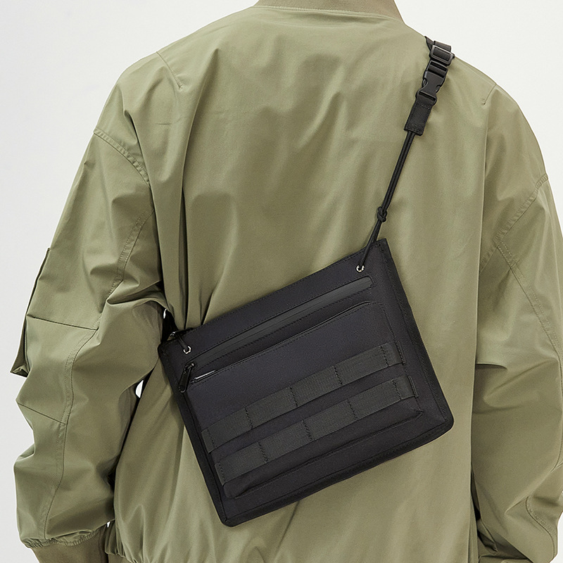 Bolsa de Mensajero de marca de moda bolso de hombro portátil de los hombres de moda Bolsa de pecho de herramientas de estilo japonés Bolsa de mensajero de los hombres bolsa de hombro casual