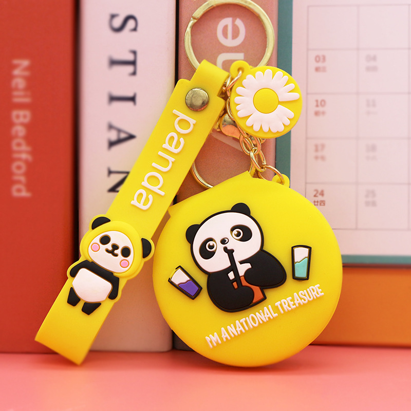 Nuevo espejo redondo pequeño portátil de dibujos animados lindo corazón de niña espejo de maquillaje plegable dormitorio vestidor espejo venta directa de fábrica