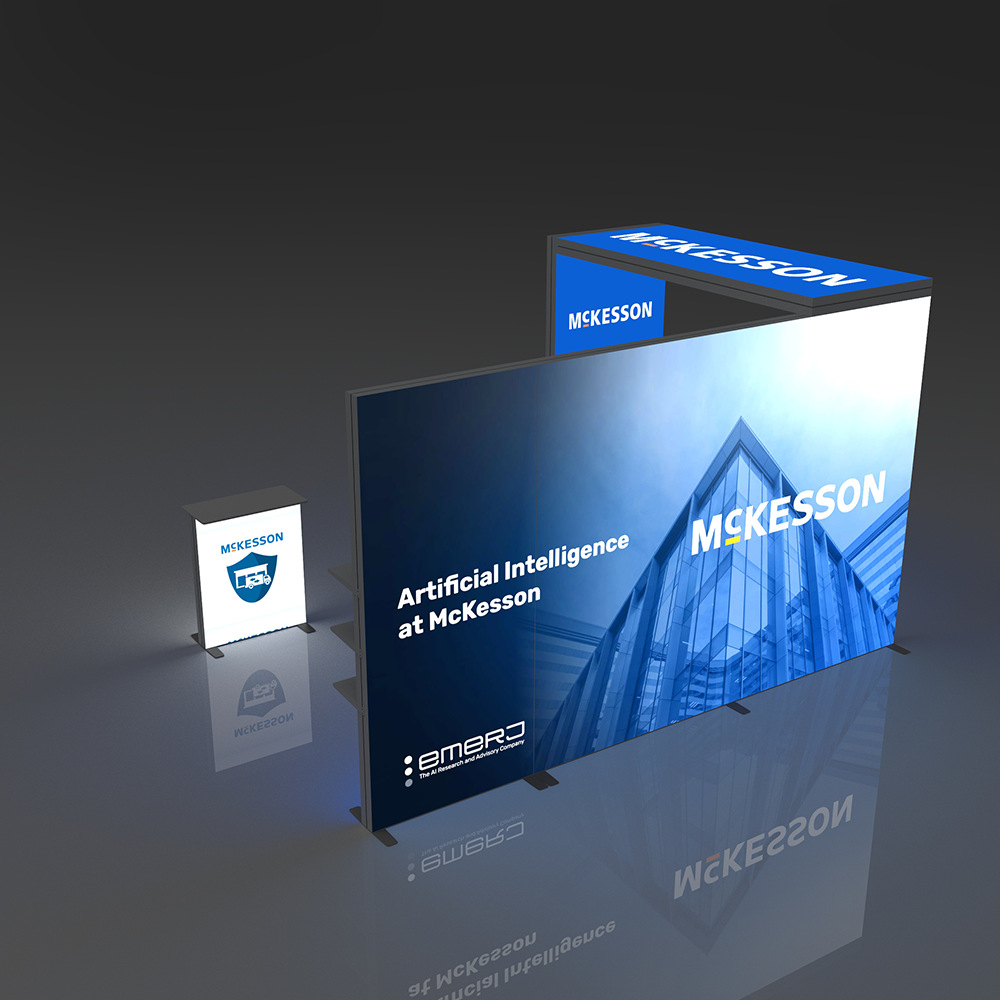 铝合金卡布LED灯落地海报展示灯箱展会活动新闻发布会发光背景墙