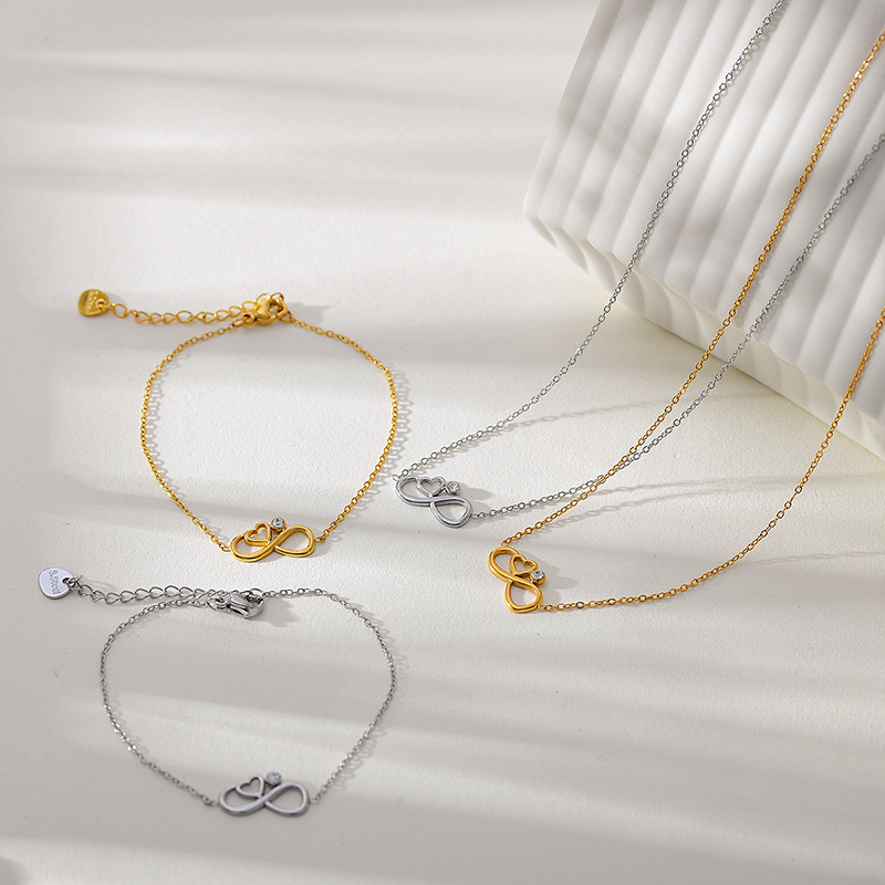 6g Weight Wholesale Jewelry Lady Heart Shape Stainless Steel Beaded Chain Necklace