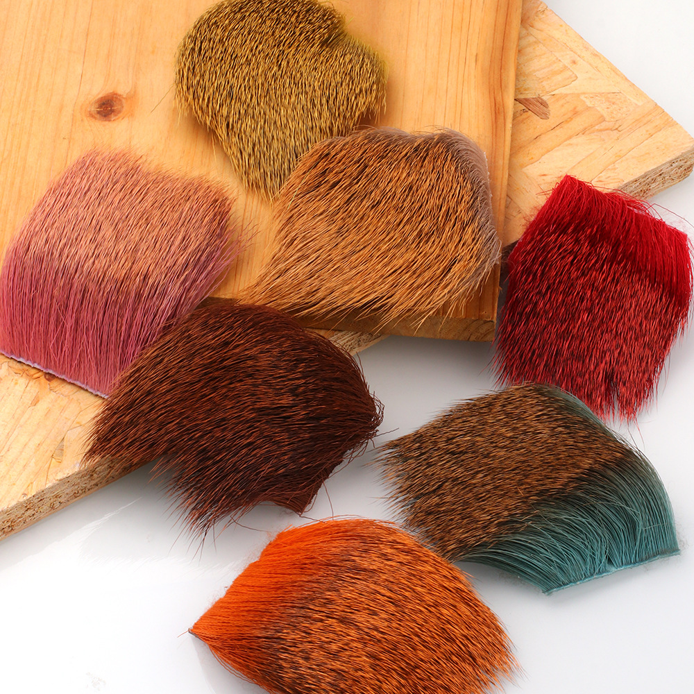 Bloque de pelo de ciervo pesca con mosca Luya cebo material vinculante pelo de ciervo Gancho mosca gancho de pelo material de gancho seco material de gancho 5*5cm
