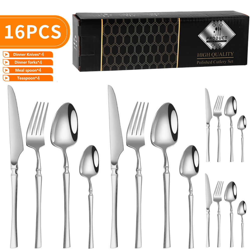 Juego de vajilla de acero inoxidable de Amazon transfronterizo Juego de 16/24