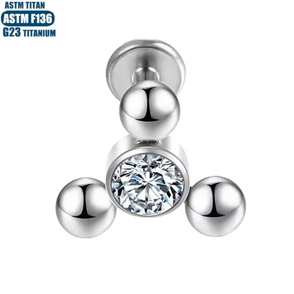 Pointed titanium steel lip stud product view