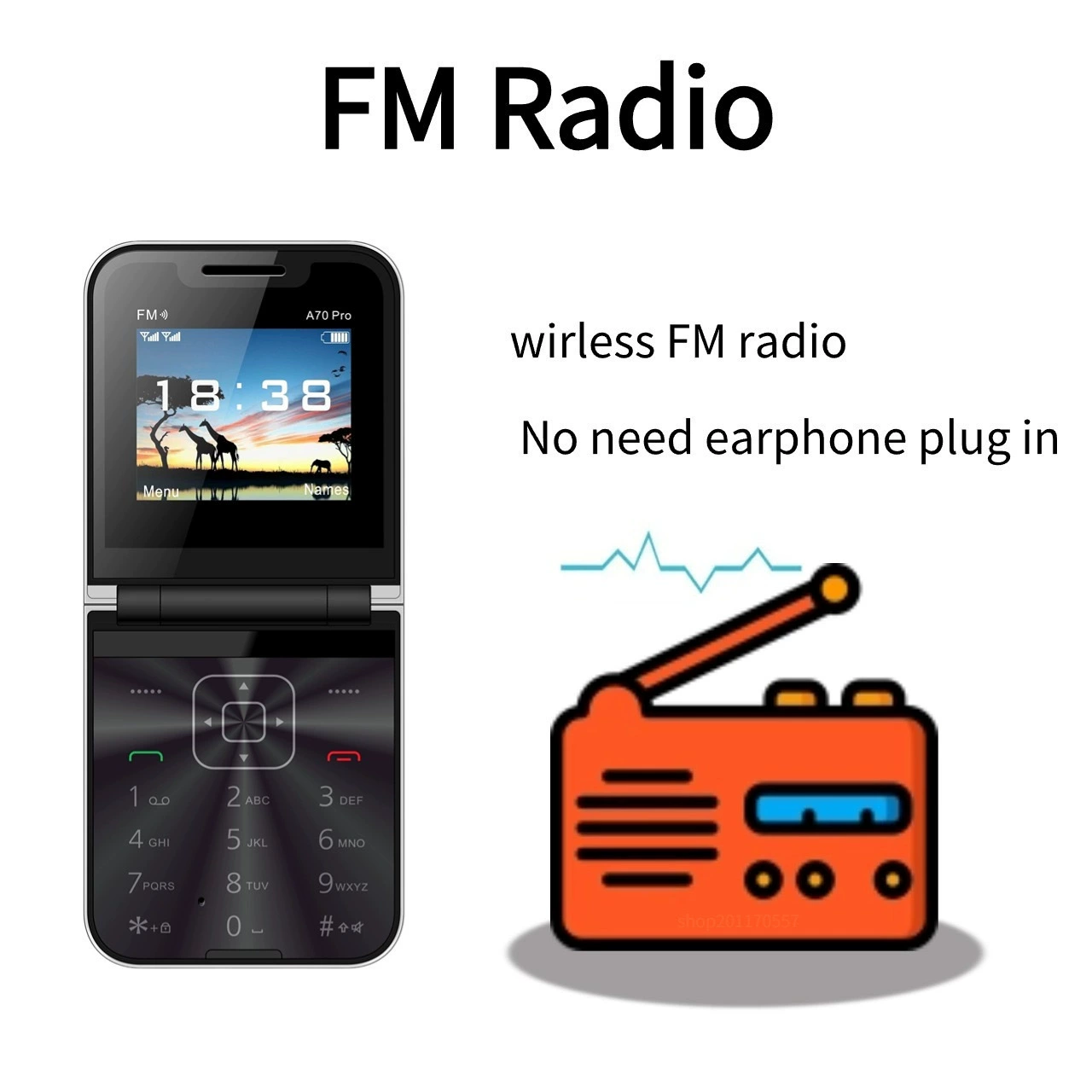 Складной маленький мобильный телефон про, для импорта, A7, 2G