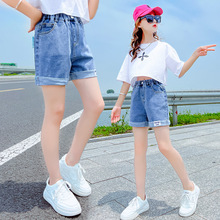 女童牛仔短褲夏裝新款2023洋氣中大童韓版夏季薄款童褲外貿批發潮