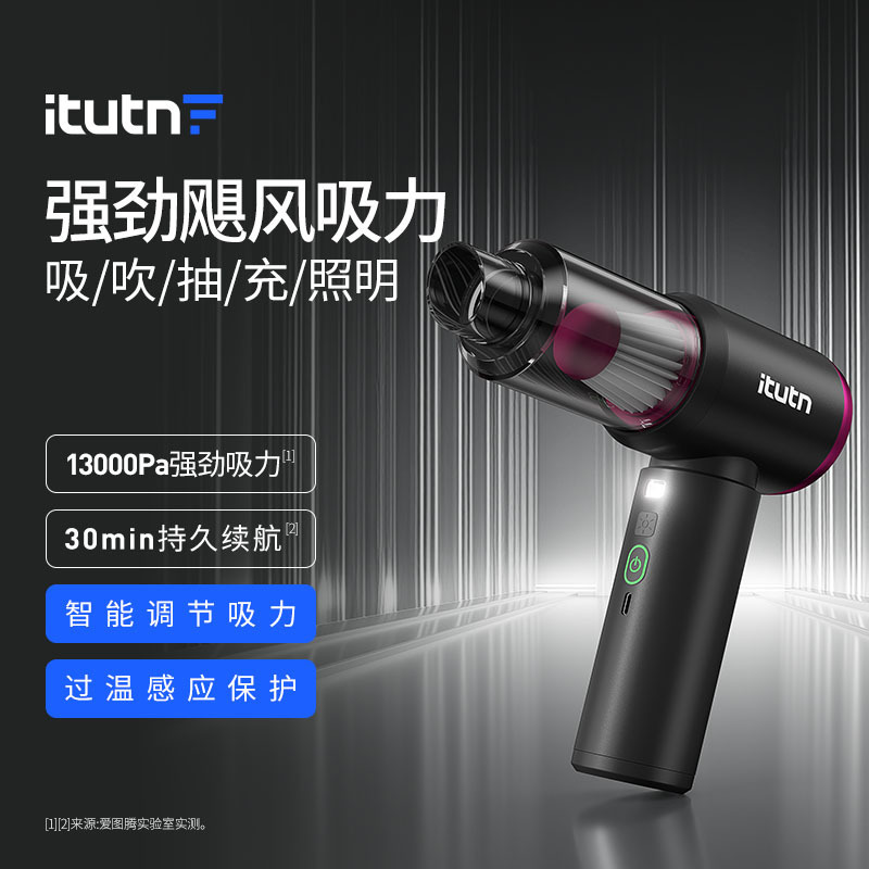Itutn Aitotem Car Vacuum Cleaner, Handheld Small Car Vacuum and Blower Combo for Interior Use