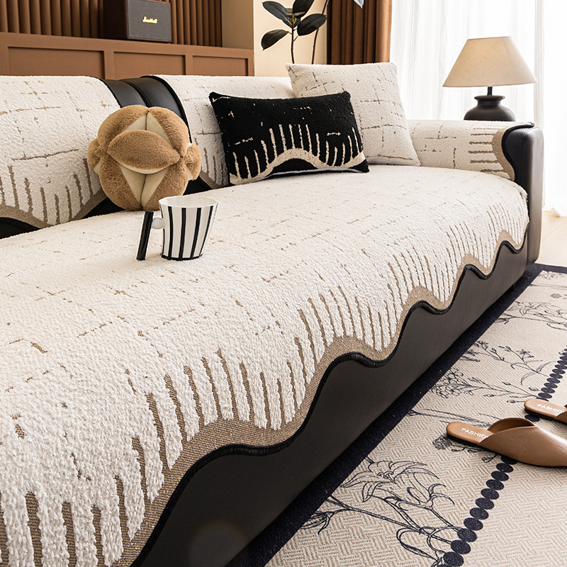 Cojín de sofá de forma especial otoño invierno nuevo cojín de sofá de cuero fijo tela de cojín de sofá antideslizante una toalla de sofá