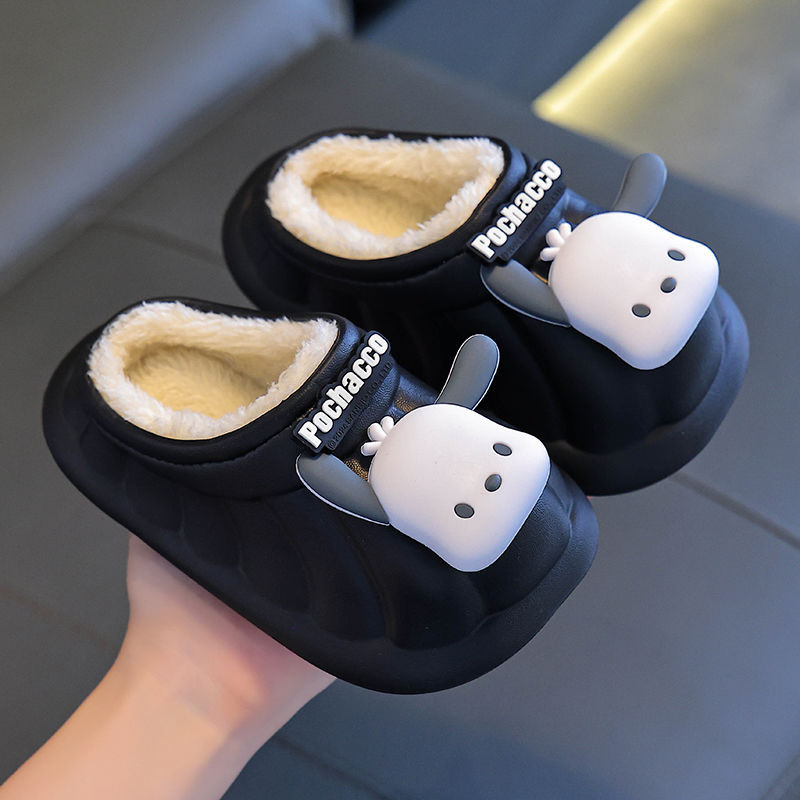 Sanliou zapatillas de algodón de invierno para niños niñas calentadas con relleno impermeable Lomi, zapatos de algodón para padres e hijos para niños