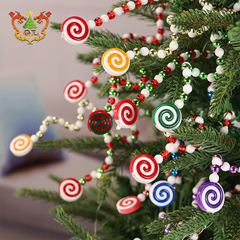 新しいアマゾンのクリスマスの渦巻きキャンディーの装飾のツイストスティックの創意的なカラーのぬいぐるみの数珠の鈴のロリポップの挿し木