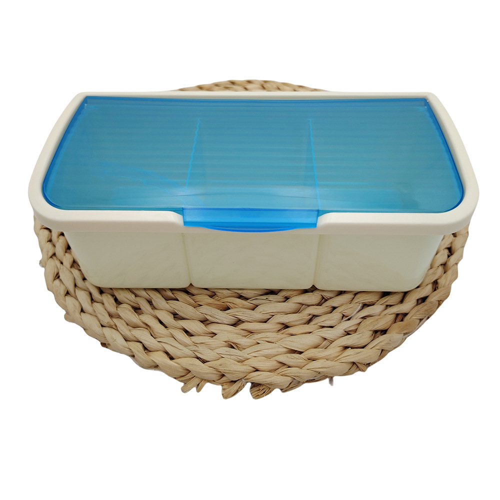 L2412 8318 Caja de condimentos de tres compartimentos Caja de condimentos de cocina Tarro de condimentos Combinación de MSG Tanque de sal Tienda de 3 yuanes
