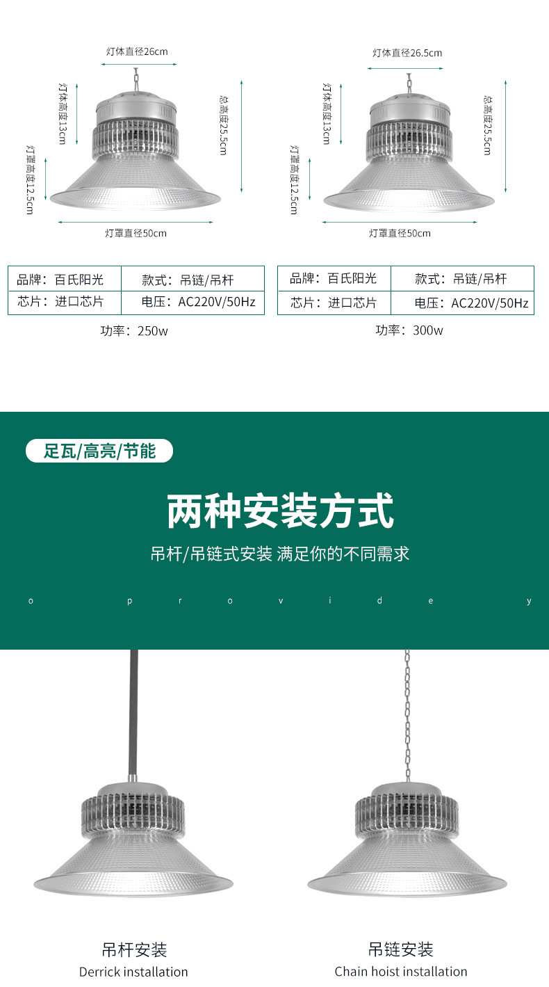 LED工矿灯 鳍片工厂灯厂房灯仓库车间照明灯工业吊灯天棚灯详情13