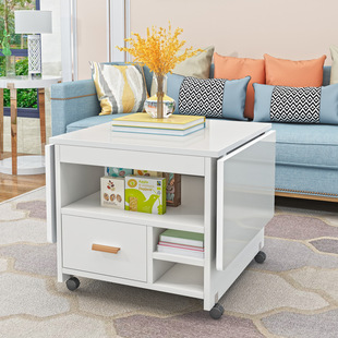 Folding Coffee Table Dining Table Dual-purpose Multi-functional Small Apartment Household Telescopic Lifting Simple Movable Coffee Table Rental