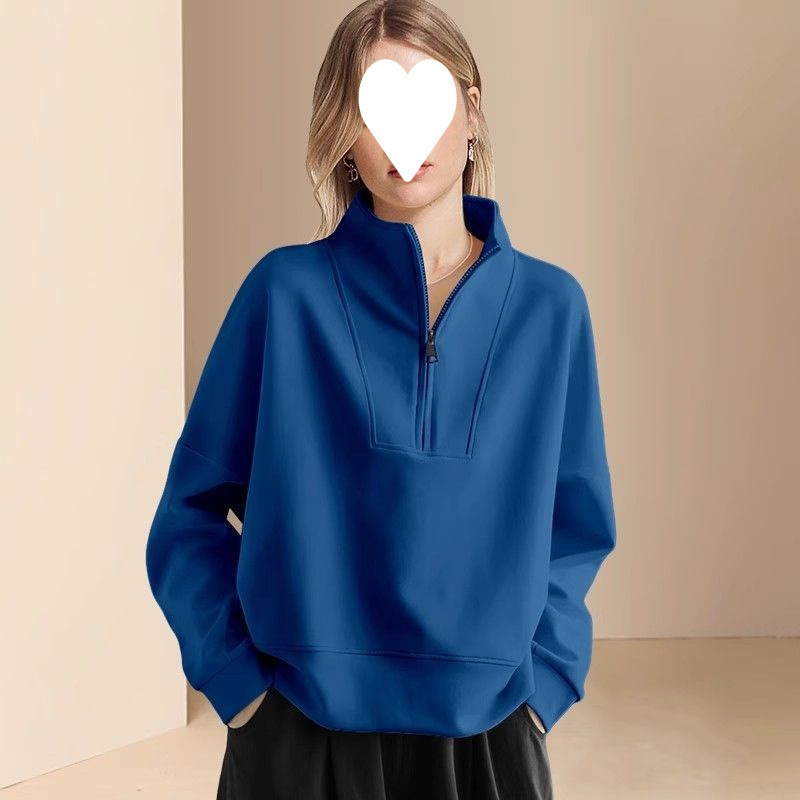 轻奢红色半拉链卫衣女2025春季新款时尚洋气宽松显瘦百搭休闲上衣|undefined