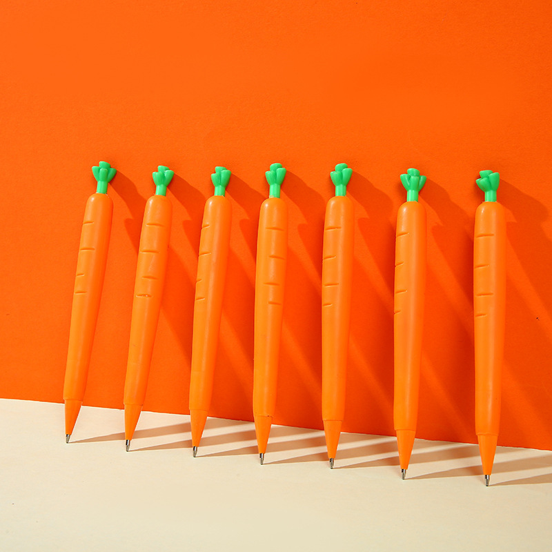 Estudiante 0,5mm lápiz automático de actividad automática lápiz de dibujos animados zanahoria pequeña papelería fresca pluma de escritura