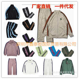 欧美高街 刺绣蝴蝶logo 侧条杠织带学生校服套休闲运动夹克运动裤