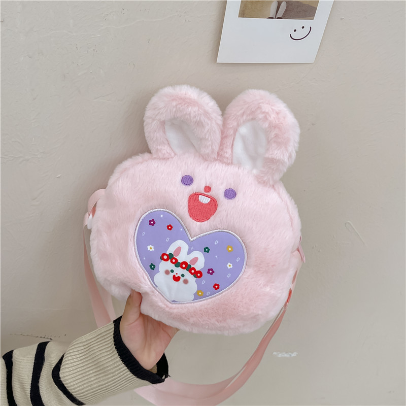 Bolsa de Mensajero de la felpa de los niños nuevo lindo conejo monedero moda bebé accesorios bolsa puesto actividad regalo