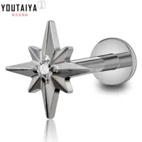 G23 титановые гвозди для губ Polaris Sea Giela в форме шестисановой звезды для губ F136 сплав пирсинг тела ювелирные изделия