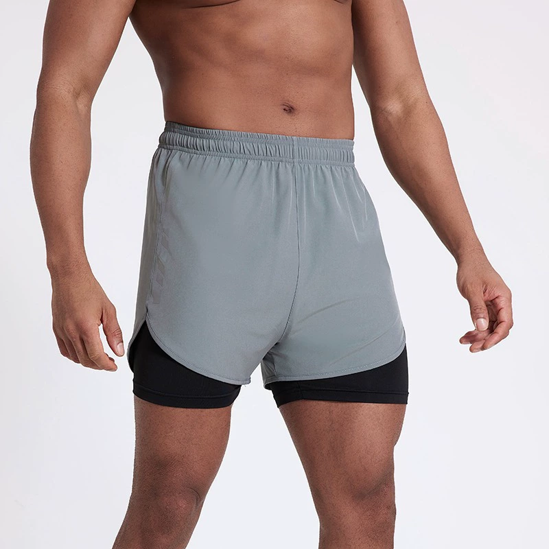 Спортивные шорты Мужской бег Марафон Легкая атлетика Профессиональные трехочковые брюки Быстросохнущие подкладки две тренировки фитнес летом