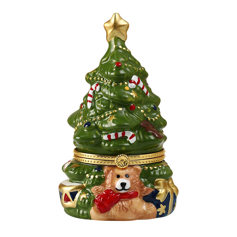  New Ceramic Bear Christmas Tree Ornaments Holiday Decorations Christmas Candy Chocolate Creative Packaging