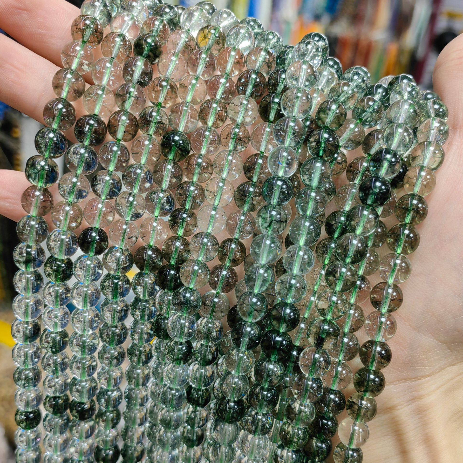 Vidrio de alta imitación cristal fantasma multicolor cuentas dispersas semiacabadas accesorios de joyería DIY cuentas hechas a mano al por mayor