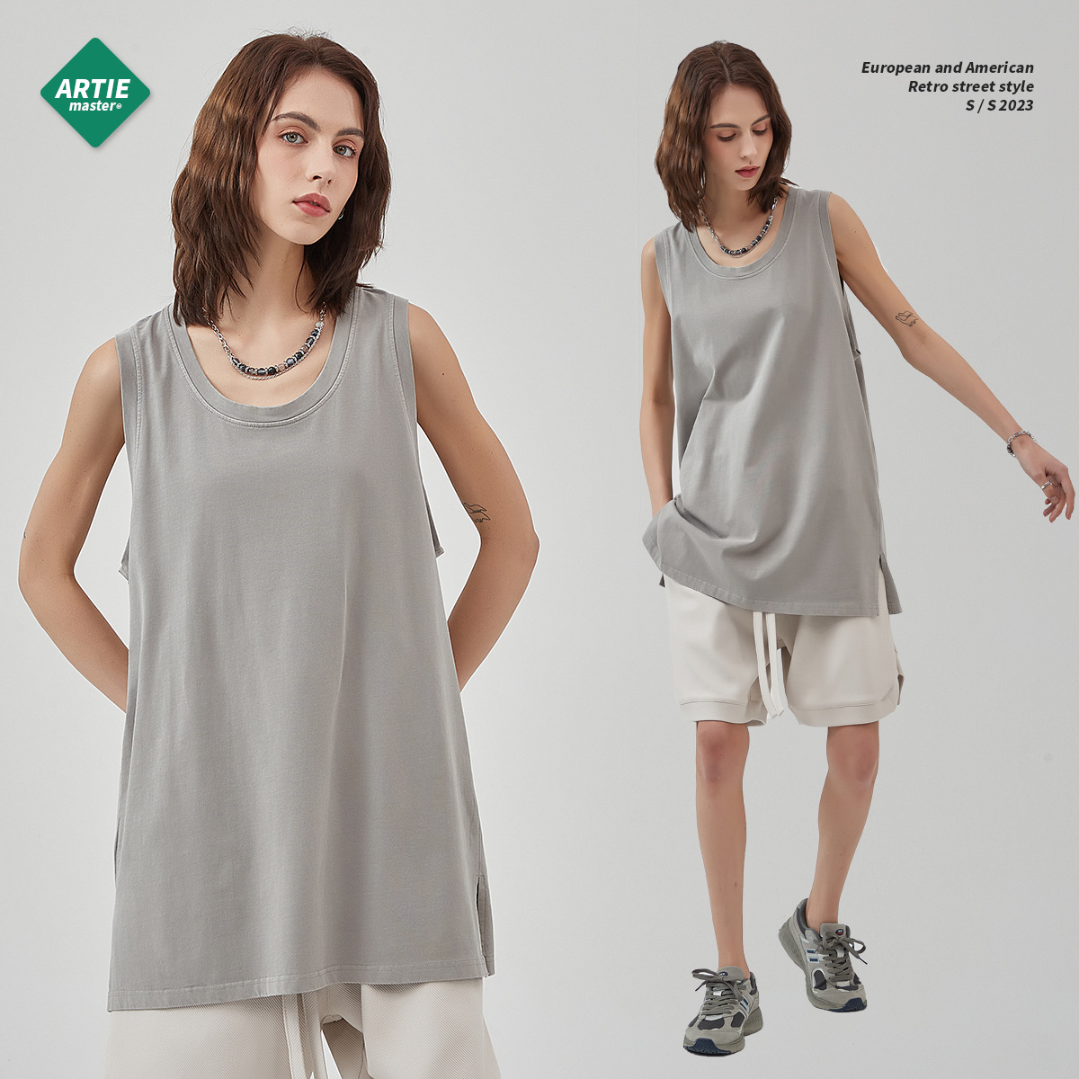 ARTIE Ropa para Hombre | Nueva Colección Primavera/Verano 2026 Chaleco Retro con Abertura en el Bajo, Lavado y Teñido con Cera, Estilo Vintage para Hombre