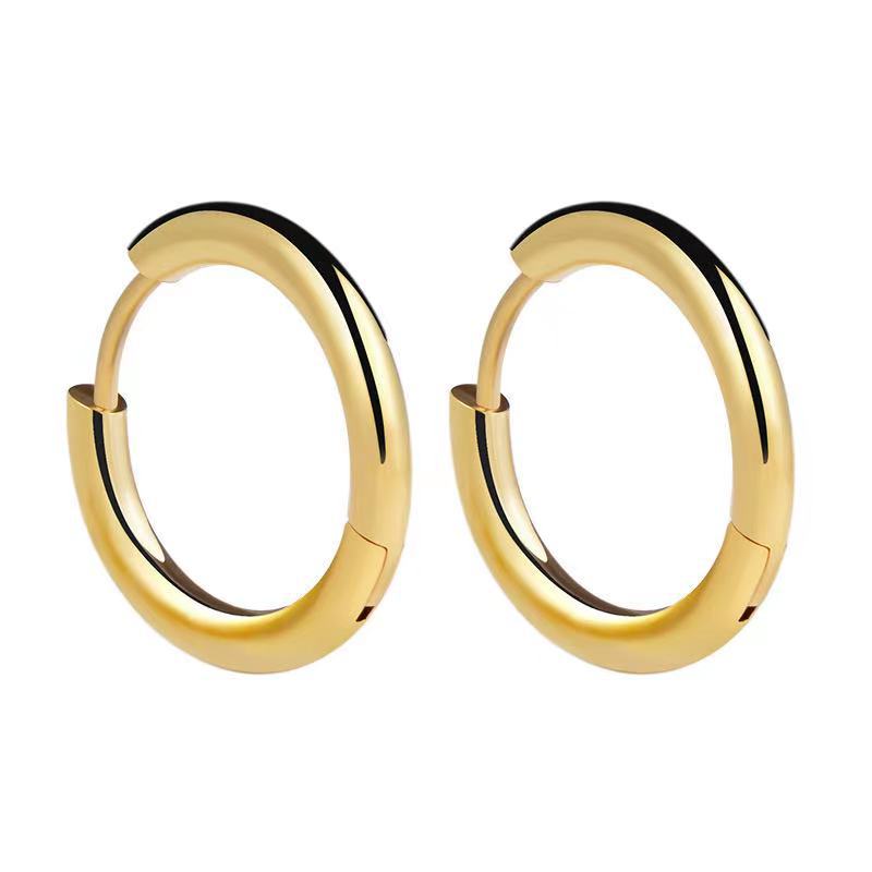 1 Piece Quantity Daily Occasion 1 Piece Punk Simple Style Round Plating Stainless Steel Earrings