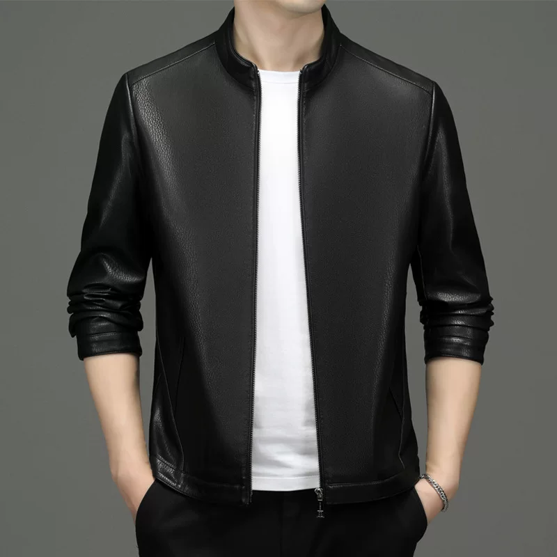 Демисезонное полиуретановое длинное теплое пальто, slim fit, средняя длина, корейский стиль