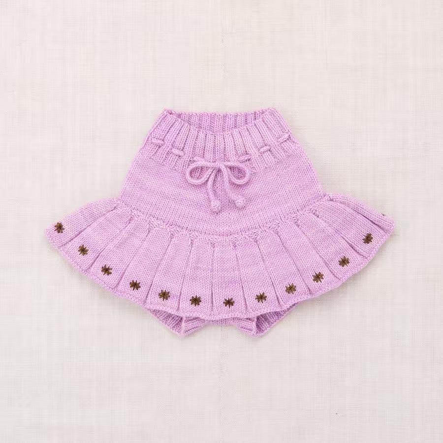 婴幼童针织裙裤新款系带假两件短裙裤女童设计感甜美蓬蓬针织裤裙