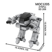 外贸专供MOC创意系列 MOC1205机械战警ED209拼装积木益智玩具袋装