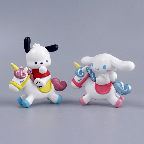 Melody Hello Kitty Cinnamon Dog Kuromi Sanrio Pacha Dog Figure Gacha Doll Cake Ornament Wholesale