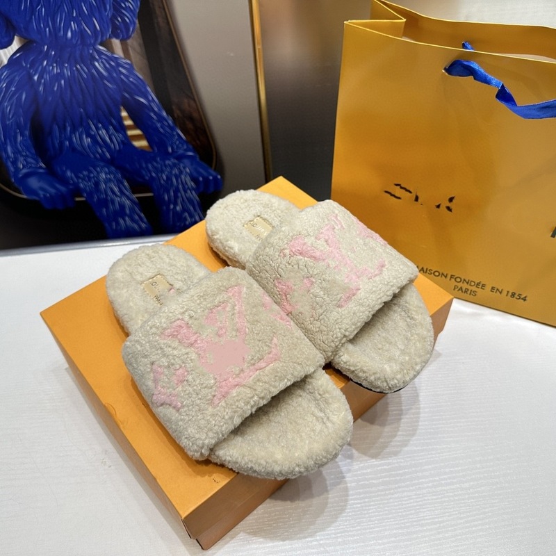 跨境热销驴家毛毛拖鞋女外穿平底轻便羊皮毛一体拖鞋厂家批出货快|undefined