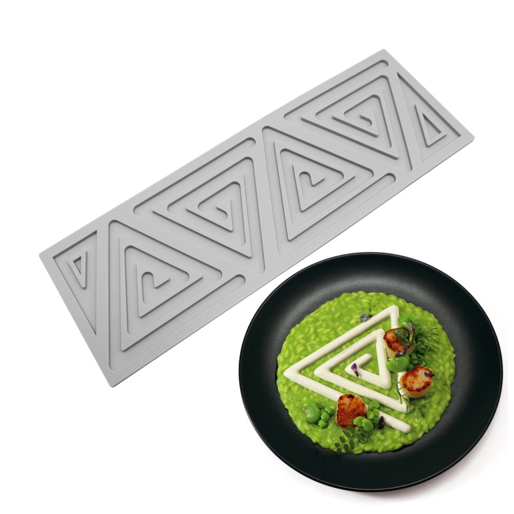 Nueva multi-articulación triángulo redondo repelente de mosquitos incienso fondant encaje almohadilla molecular francés punto occidental decoración molde de silicona