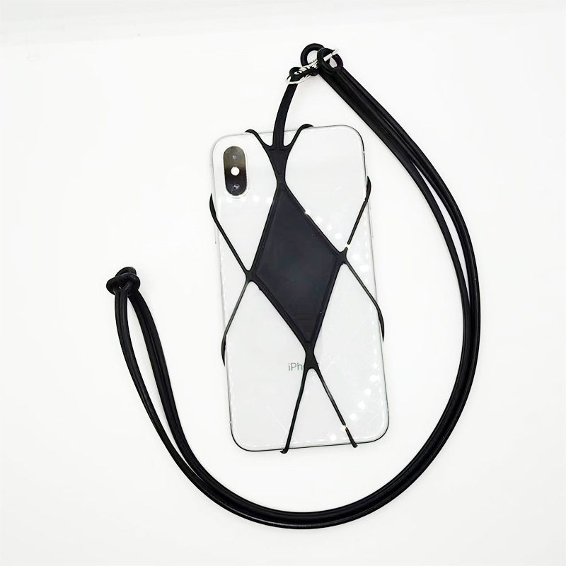 Factory Hot-Selling Silicone Card Holder Lanyard Phone Case, Long Elastic Outdoor New Style Neck Strap Phone Cord
