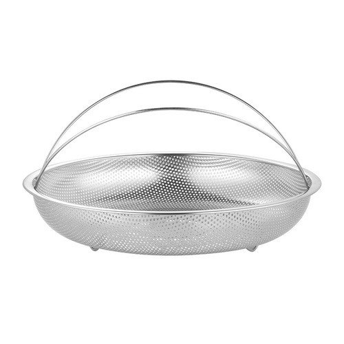 Stainless steel dense hole steamer basket draining basket rice washing vegetable washing fruit basket multi-purpose filter steamer tray vegetable rack basket