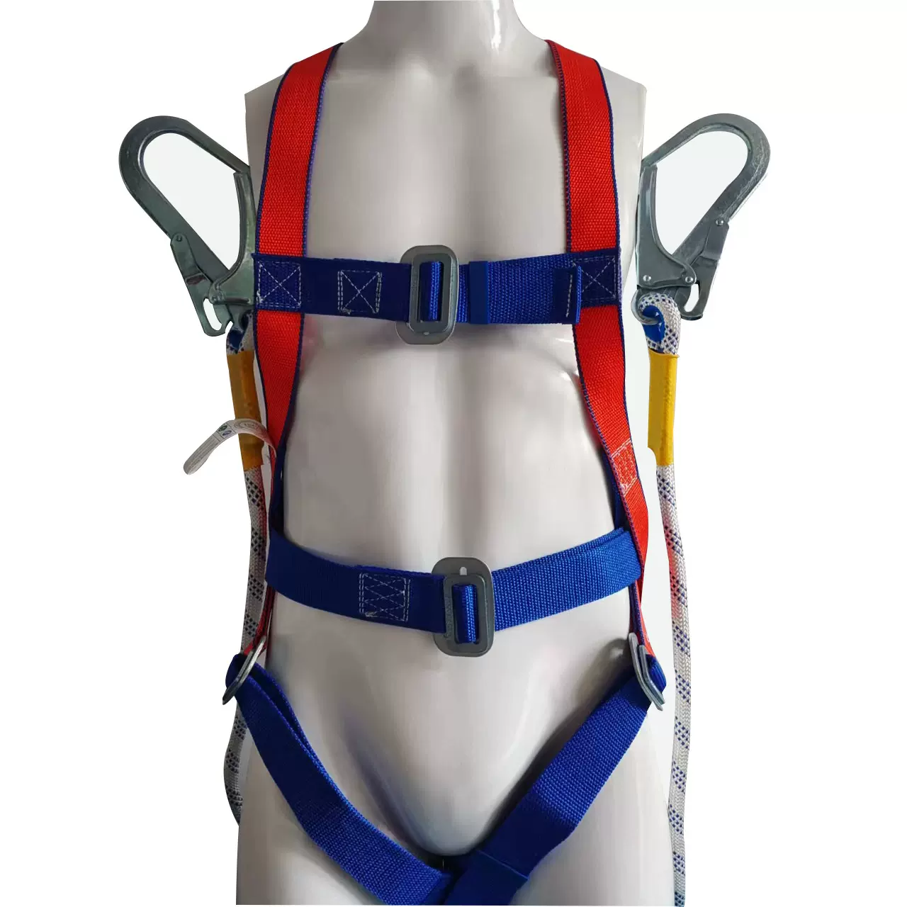 安全带五点式 国标5点式双背式双大钩缓冲包欧式高空作业安全带