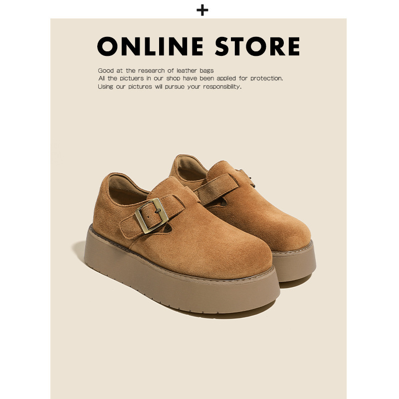 Genuine Leather Version ~ Thick-Soled Birkenstock Shoes for Women, Internet Celebrity Hot Style, All-Inclusive Platform Shoes for Small People, Retro Casual Shoes Genuine Leather Version ~ Thick-Soled Birkenstock Shoes for Women, Internet Celebrity Hot Style, All-Inclusive Platform Shoes for Small People, Retro Casual Shoes