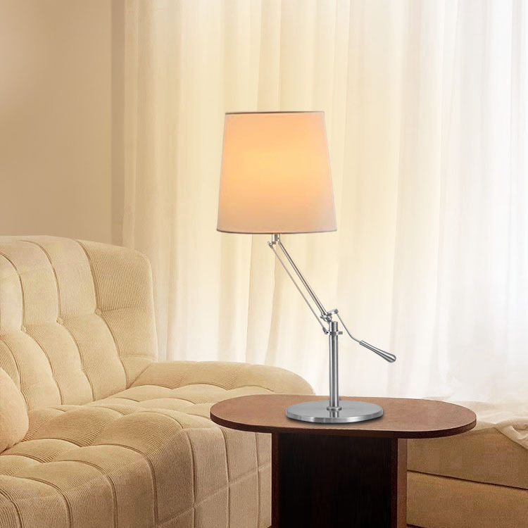 Luz de piso de brazo largo cubierta de tela sofá de alta calidad dormitorio luz de cabezal de cama italiana luz de piso de brazo oscilante image 4