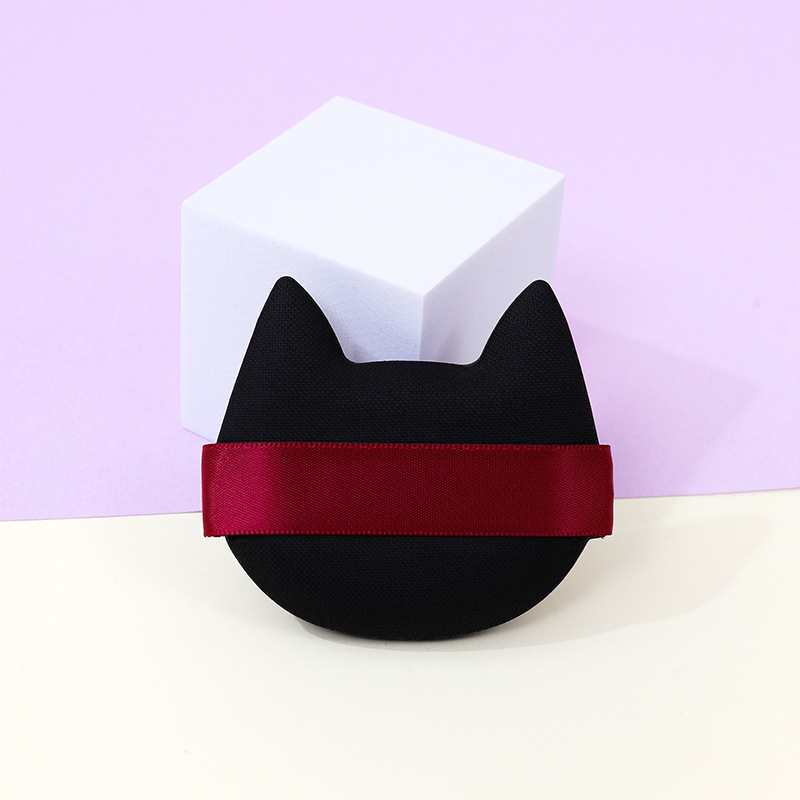 Fábrica personalizada cabeza de gato sin látex cojín de aire seco y húmedo de doble uso esponja de maquillaje soplo de polvo impresión transfronteriza logo belleza huevo