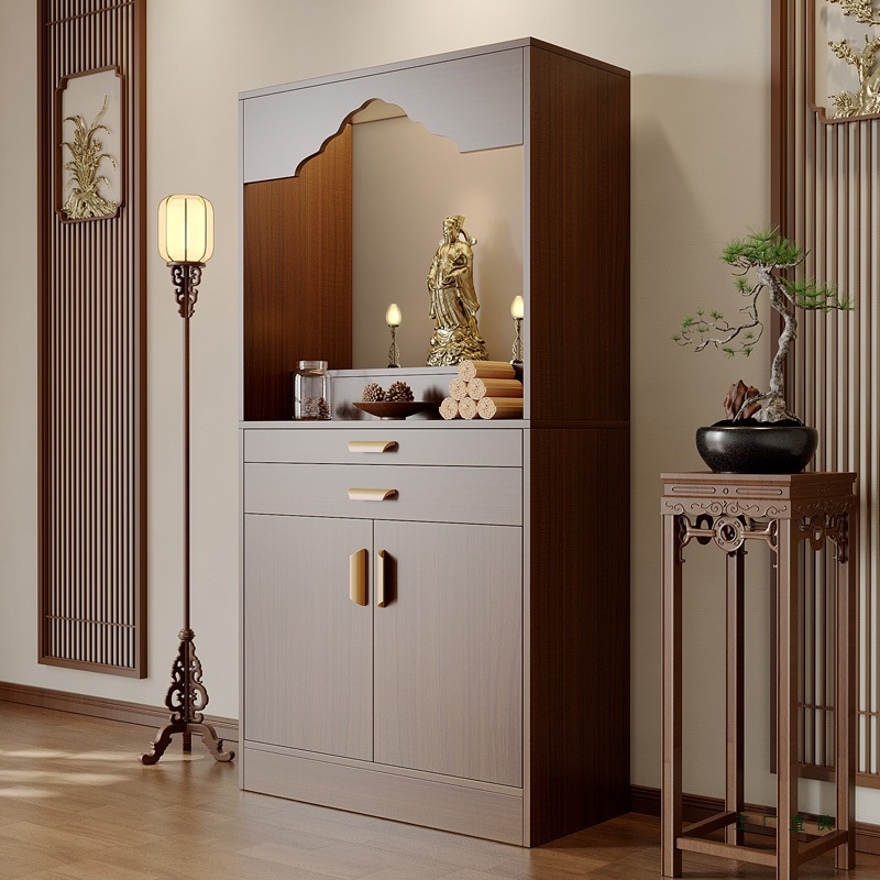 New Chinese-Style Household Altar Table for Offering Incense and Candles, Simple Modern Small Cabinet for Guanyin and God of Wealth