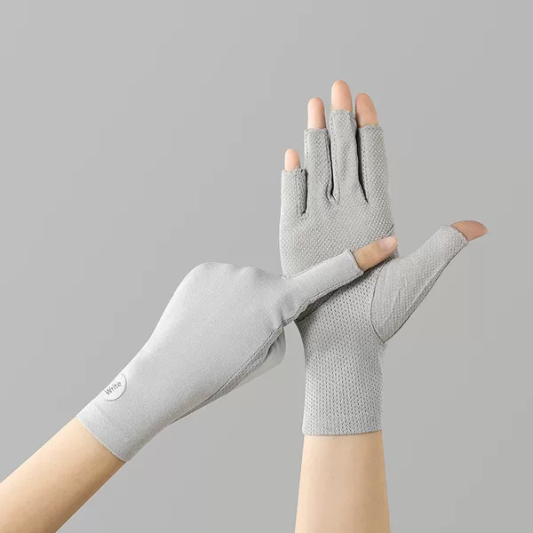 Spring and Summer 7092 Women's Fingerless Half-Finger Manicure Thin Touch Screen Cycling and Driving Outdoor Anti-Uv Sun Protection Gloves