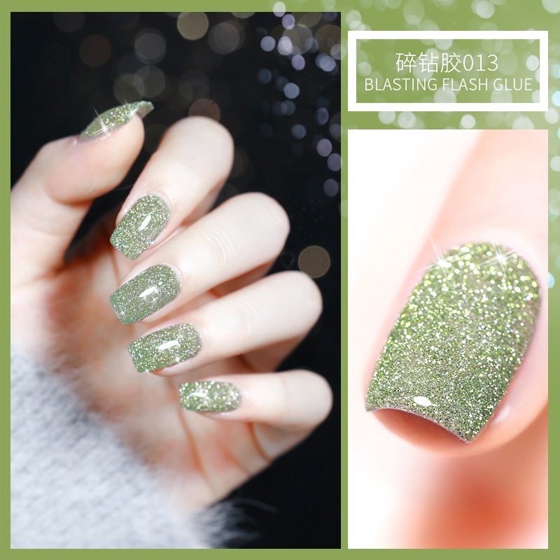 KaSi Diamond Nail Polish pegamento 2021 invierno Nueva celebridad de Internet esmalte de uñas polvo de discoteca Super Flash reflectante cristal diamante flash pegamento