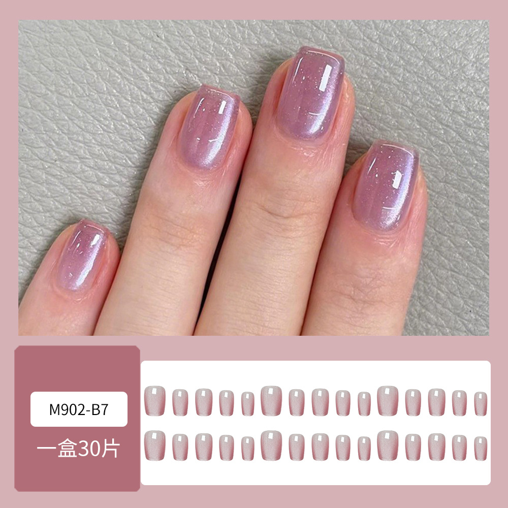 30 piezas de uñas postizas en caja, uñas de alta gama populares para llevar, puntas de uñas versátiles y de moda, gran venta al por mayor.
